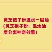 灵芝孢子粉温水一层油(灵芝孢子粉：温水油层分离神奇效果！