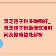 灵芝孢子粉多晚喝好_灵芝孢子粉最佳饮用时间及健康益处解析