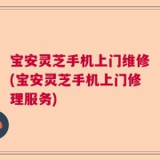 宝安灵芝手机上门维修(宝安灵芝手机上门修理服务)