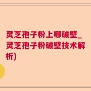 灵芝孢子粉上哪破壁_灵芝孢子粉破壁技术解析)