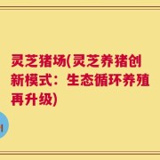 灵芝猪场(灵芝养猪创新模式：生态循环养殖再升级)