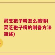 灵芝孢子粉怎么搞得(灵芝孢子粉的制备方法简述)