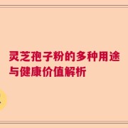 灵芝孢子粉的多种用途与健康价值解析