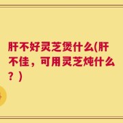 肝不好灵芝煲什么(肝不佳，可用灵芝炖什么？)