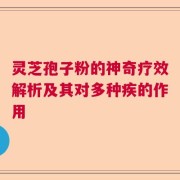 灵芝孢子粉的神奇疗效解析及其对多种疾的作用