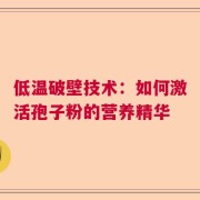 低温破壁技术：如何激活孢子粉的营养精华