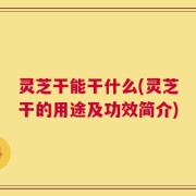 灵芝干能干什么(灵芝干的用途及功效简介)