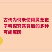 古代为何未使用灵芝孢子粉探究其背后的多种可能原因
