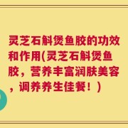 灵芝石斛煲鱼胶的功效和作用(灵芝石斛煲鱼胶，营养丰富润肤美容，调养养生佳餐！)