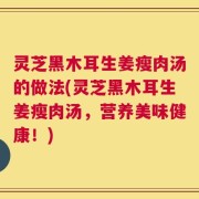 灵芝黑木耳生姜瘦肉汤的做法(灵芝黑木耳生姜瘦肉汤，营养美味健康！)