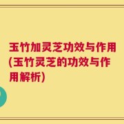 玉竹加灵芝功效与作用(玉竹灵芝的功效与作用解析)