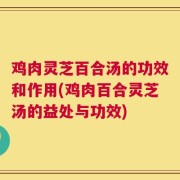 鸡肉灵芝百合汤的功效和作用(鸡肉百合灵芝汤的益处与功效)