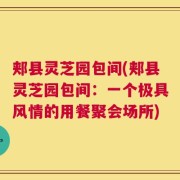 郏县灵芝园包间(郏县灵芝园包间：一个极具风情的用餐聚会场所)
