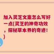 加入灵芝文案怎么写好一点(灵芝的神奇功效，探秘草本界的奇迹！)