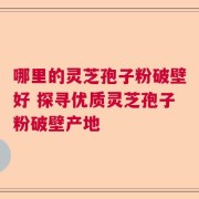 哪里的灵芝孢子粉破壁好 探寻优质灵芝孢子粉破壁产地