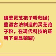 破壁灵芝孢子粉归经(重温古法制造的灵芝孢子粉，在现代科技的证明下更显荣耀)