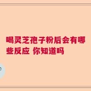 喝灵芝孢子粉后会有哪些反应 你知道吗