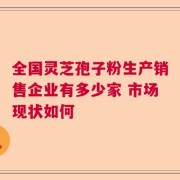 全国灵芝孢子粉生产销售企业有多少家 市场现状如何
