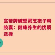 宫若牌破壁灵芝孢子粉胶囊：健康养生的优质选择