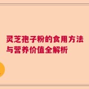 灵芝孢子粉的食用方法与营养价值全解析