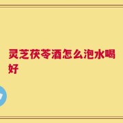 灵芝茯苓酒怎么泡水喝好