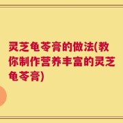 灵芝龟苓膏的做法(教你制作营养丰富的灵芝龟苓膏)