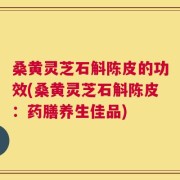 桑黄灵芝石斛陈皮的功效(桑黄灵芝石斛陈皮：药膳养生佳品)
