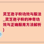 灵芝孢子粉功效与服法_灵芝孢子粉的神奇功效与正确服用方法解析)