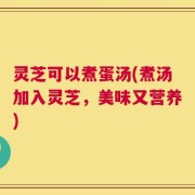 灵芝可以煮蛋汤(煮汤加入灵芝，美味又营养)