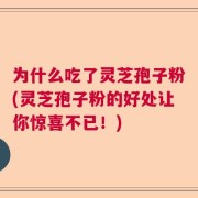 为什么吃了灵芝孢子粉(灵芝孢子粉的好处让你惊喜不已！)
