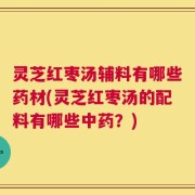 灵芝红枣汤辅料有哪些药材(灵芝红枣汤的配料有哪些中药？)