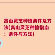 高山灵芝种植条件及方法(高山灵芝种植指南：条件与方法)