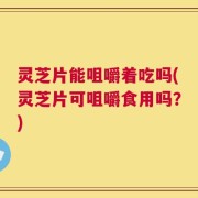 灵芝片能咀嚼着吃吗(灵芝片可咀嚼食用吗？)