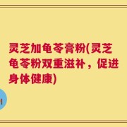 灵芝加龟苓膏粉(灵芝龟苓粉双重滋补，促进身体健康)