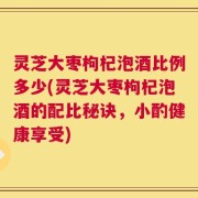 灵芝大枣枸杞泡酒比例多少(灵芝大枣枸杞泡酒的配比秘诀，小酌健康享受)