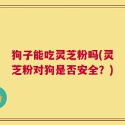 狗子能吃灵芝粉吗(灵芝粉对狗是否安全？)
