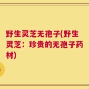 野生灵芝无孢子(野生灵芝：珍贵的无孢子药材)