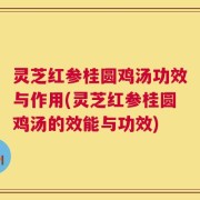 灵芝红参桂圆鸡汤功效与作用(灵芝红参桂圆鸡汤的效能与功效)