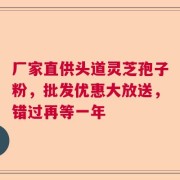 厂家直供头道灵芝孢子粉，批发优惠大放送，错过再等一年