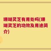 珊瑚灵芝有用处吗(珊瑚灵芝的功效及用途简介)