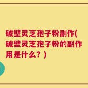 破壁灵芝孢子粉副作(破壁灵芝孢子粉的副作用是什么？)