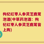 枸杞红枣人参灵芝鹿茸泡酒(中草药泡酒：枸杞红枣人参灵芝鹿茸皆上阵)