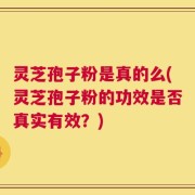 灵芝孢子粉是真的么(灵芝孢子粉的功效是否真实有效？)