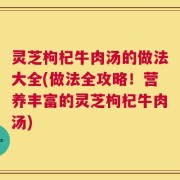 灵芝枸杞牛肉汤的做法大全(做法全攻略！营养丰富的灵芝枸杞牛肉汤)