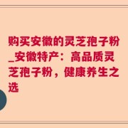 购买安徽的灵芝孢子粉_安徽特产:高品质灵芝孢子粉,健康养生之选