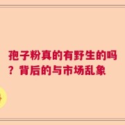孢子粉真的有野生的吗？背后的与市场乱象