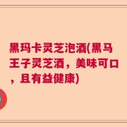 黑玛卡灵芝泡酒(黑马王子灵芝酒，美味可口，且有益健康)