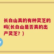 长白山真的有种灵芝的吗(长白山是否真的出产灵芝？)