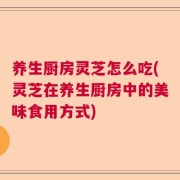养生厨房灵芝怎么吃(灵芝在养生厨房中的美味食用方式)