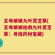 王母娘娘九叶灵芝草(王母娘娘抢救九叶灵芝草：寻找药材宝藏)